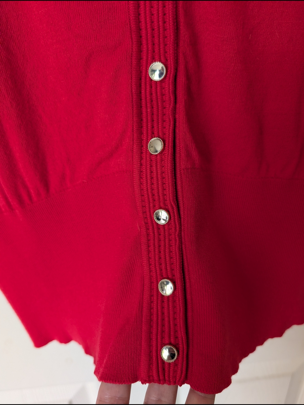 White House Black Market Red Pink Short-Sleeve Button Top XL - Picture 3 of 8